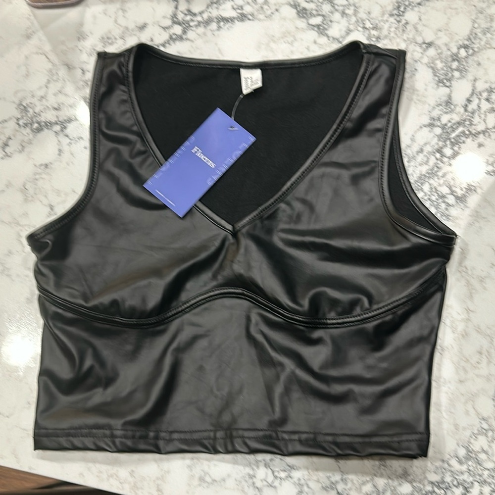 Pleather crop top